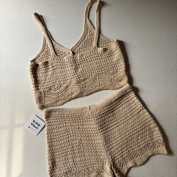 Soft Crochet Top & Shorts Lounge Set - Picture 4 of 6